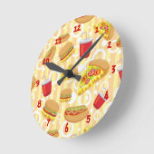 ファースト・フード ラウンド壁時計 (傾斜)