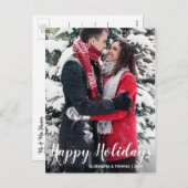 ファースト・ホリデークリスマスズ婚約したホワイト |写真 シーズンポストカード (正面/裏面)