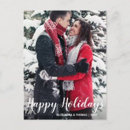 ファースト・ホリデークリスマスズ婚約したホワイト |写真 シーズンポストカード