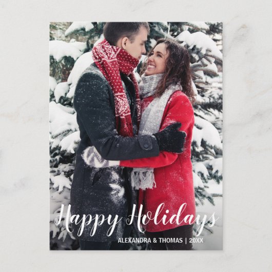 ファースト・ホリデークリスマスズ婚約したホワイト |写真 シーズンポストカード (正面)