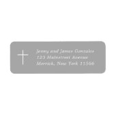 ファースト・ホリー・コミュニオンクロス・グレー差出人住所 ラベル (正面)