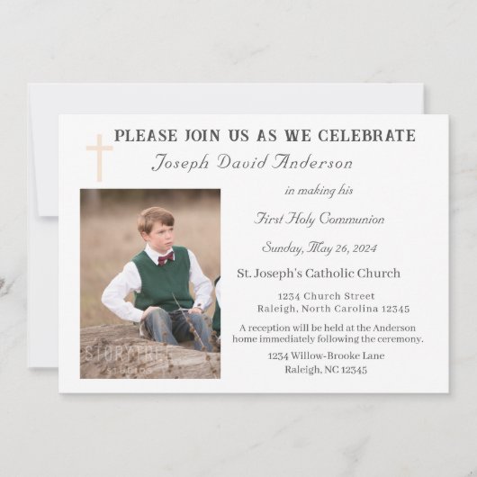 ファースト・ホリー・コミュニオンフォト招待状 招待状 (正面)