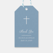 ファースト・ホリー・コミュニオンブルーシンプルクロス・サンキュー ギフトタグ (裏面)