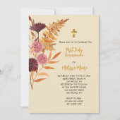 ファースト・ホリー・コミュニオン秋ボホ素朴フラワー 招待状 (正面)