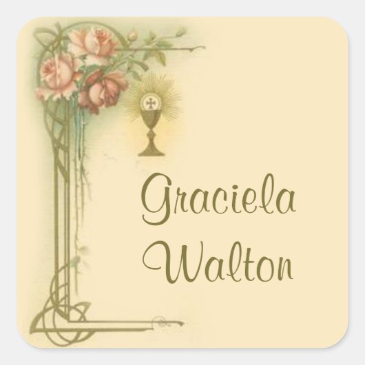 ファースト・ホリー・コミュニオン・チャリスバラ追悼 スクエアシール (正面)