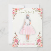 ファースト・ホーリーパーソナライズされたポートレート女子 招待状 (正面)