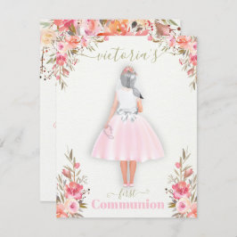 ファースト・ホーリーパーソナライズされたポートレート女子 招待状