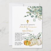 ファースト・ホーリー秋カボチャ緑 招待状 (正面)