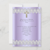 ファースト・ホーリー・コミュニオンファースト・ガールズ・クロス・ラベンダーレース 招待状 (裏面)