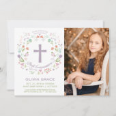 ファースト・ホーリー・コミュニオンフォト招待状，女の子招待状 招待状 (正面)