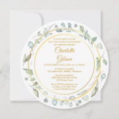 ファースト・ホーリー・コミュニオンローレルガーランド金ゴールドサーキュラー 招待状 (裏面)