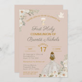 ファースト・ホーリー・コミュニオン招待状ボホ・チャリス 招待状 (正面/裏面)