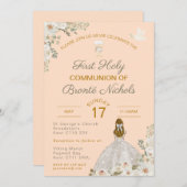 ファースト・ホーリー・コミュニオン招待状ボホ・チャリス 招待状 (正面/裏面)