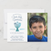 ファースト・ホーリー・コミュニオン招待状-写真、少年 招待状 (正面)