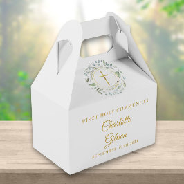 ファースト ホーリー コミュニオン グリー ネリー ガーランド ゴールド スクリプト フェイバーボックス