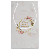 ファースト・ホーリー・コミュニオン フローラル ゴールド オーキッド マーブル スモールペーパーバッグ (裏面)