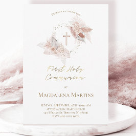 ファースト ホーリー コミュニオン ボヘミアンフラワー 招待状