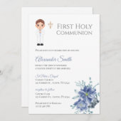 ファースト・ホーリー・ボーイ・コミュニオン招待状 招待状 (正面/裏面)