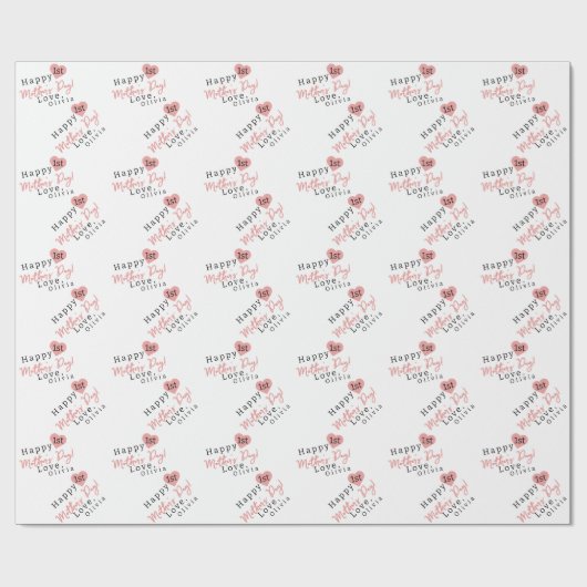 ファースト・マザーズデイハート ラッピングペーパー (フラット)