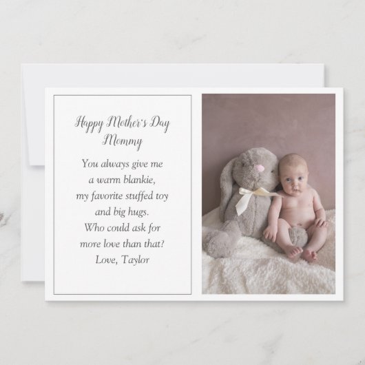 ファースト・マザーズデイ写真ホリデーカードfromベビー シーズンカード (正面)
