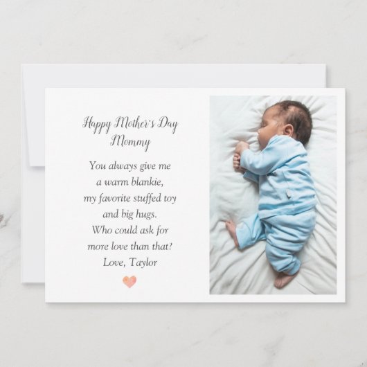 ファースト・マザーズデイ写真ホリデーカードfromベビー シーズンカード (正面)