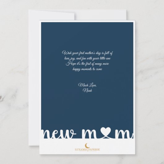 ファースト・マザーズデイ新しいママ写真 カード (裏面)