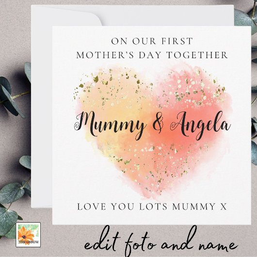 ファースト・マザーズデイ・フレンズ最高の金ゴールドオレンジハート シーズンカード