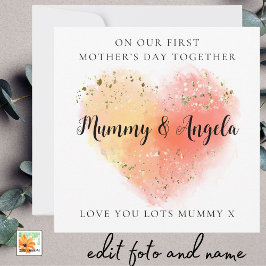 ファースト・マザーズデイ・フレンズ最高の金ゴールドオレンジハート シーズンカード