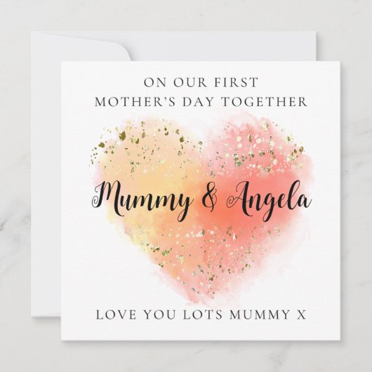 ファースト・マザーズデイ・フレンズ最高の金ゴールドオレンジハート シーズンカード (正面)