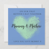 ファースト・マザーズデー最高の・フレンズブルー・グリーン・ハート シーズンカード (正面)