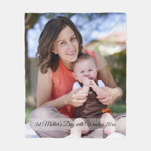 ファースト・マザーズ・デイカスタム・フォト&文字 フリースブランケット (正面)