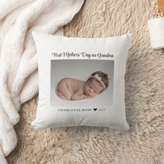 ファースト・マザーズ・デイ新おばあちゃんのベビー写真 クッション (ブランケット)