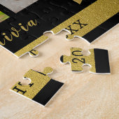 ファースト・マザーズ・デイ3フォトコラージュ黒金ゴールド ジグソーパズル (側面)