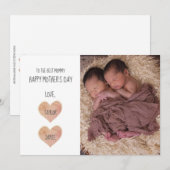 ファースト・マザーズ・デイ・ツインズ・フォト・ホリデー・カード シーズンカード (正面/裏面)