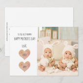 ファースト・マザーズ・デイ・ツインズ・フォト・ホリデー・カード シーズンカード (正面/裏面)