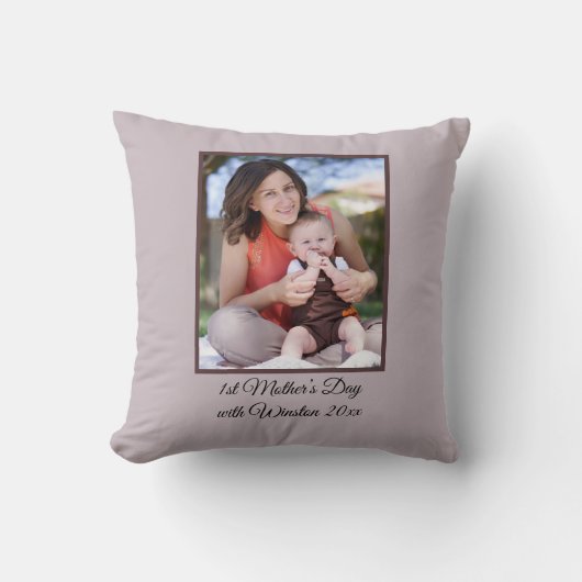 ファースト・マザー・デイ・フォト・装飾用クッション クッション (正面)