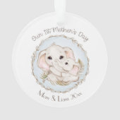 ファースト・マザー・デイ・ボーイ・ゾウパーソナライズされたズ オーナメント (裏面)