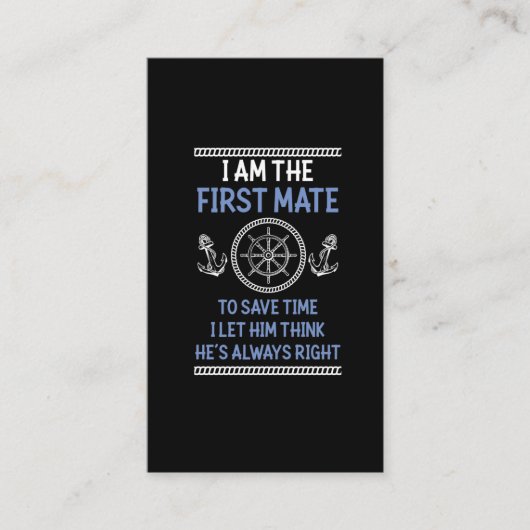 ファースト·メイおもしろいト·ジョーク·ナウティック·セイリング·ユーモア 名刺 (正面)