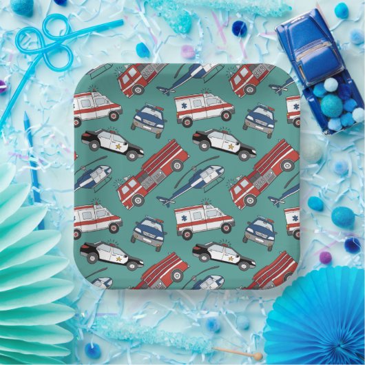 ファースト・レスポンダー医療緊急誕生日 ペーパープレート (パーティー)