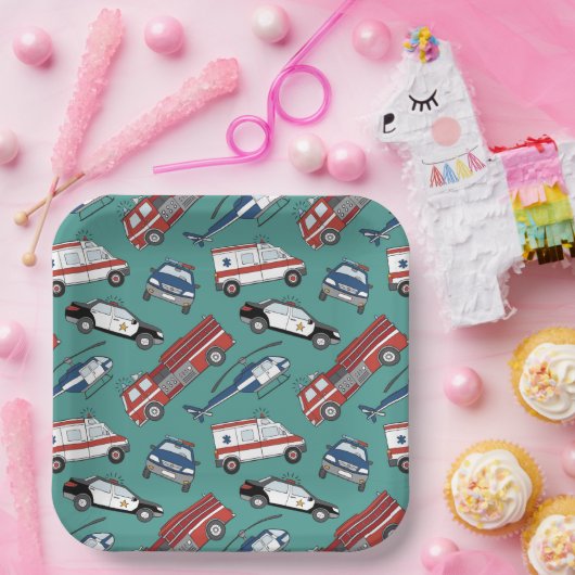 ファースト・レスポンダー医療緊急誕生日 ペーパープレート (パーティー)