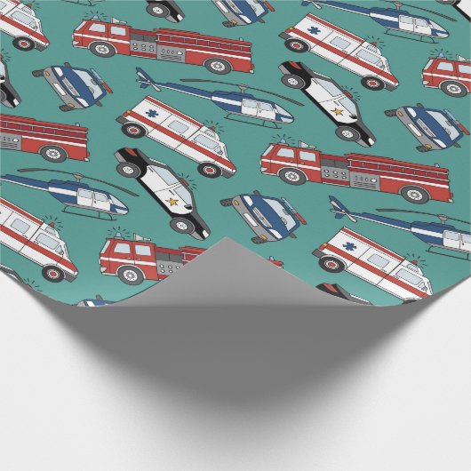 ファースト・レスポンダー医療緊急誕生日 ラッピングペーパー (角)