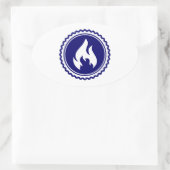 ファースト・レスポンダー消防ファイターブルー火炎バッジ 楕円形シール (バッグ)