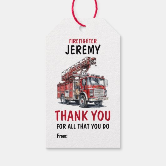 ファースト・レスポンダー消防士ありがとう ギフトタグ (裏面)