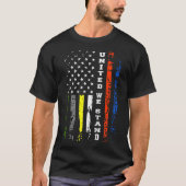 ファースト・レスポンダー細線シャツ愛国アメリカ人 Tシャツ (正面)