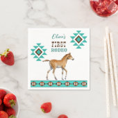 ファースト・ロデオ南西部ターコイズ・カントリー・ホース スタンダードカクテルナプキン (インサイチュ)