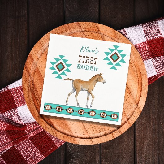 ファースト・ロデオ南西部ターコイズ・カントリー・ホース スタンダードカクテルナプキン