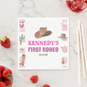ファースト・ロデオ女性のカーボーイファースト・ファースト・バースデーパーティー スタンダードランチョンナプキン (インサイチュ)