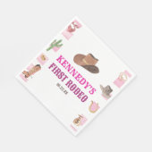 ファースト・ロデオ女性のカーボーイファースト・ファースト・バースデーパーティー スタンダードランチョンナプキン (角)