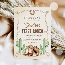 ファースト・ロデオ1th誕生日ウェスタン・カウボーイ 招待状
