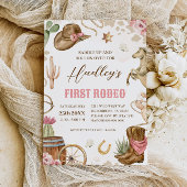 ファースト・ロデオ ウェスタンカウボーイ 1歳の誕生日パーティー招待状 招待状